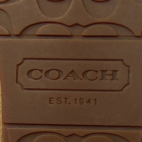 Coach Womens Antonia Leather Moccasin Tan Suede Logo Pendant Size 6.5 - Picture 13 of 14